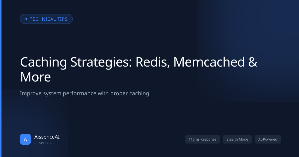 Caching Strategies: Redis, Memcached & More