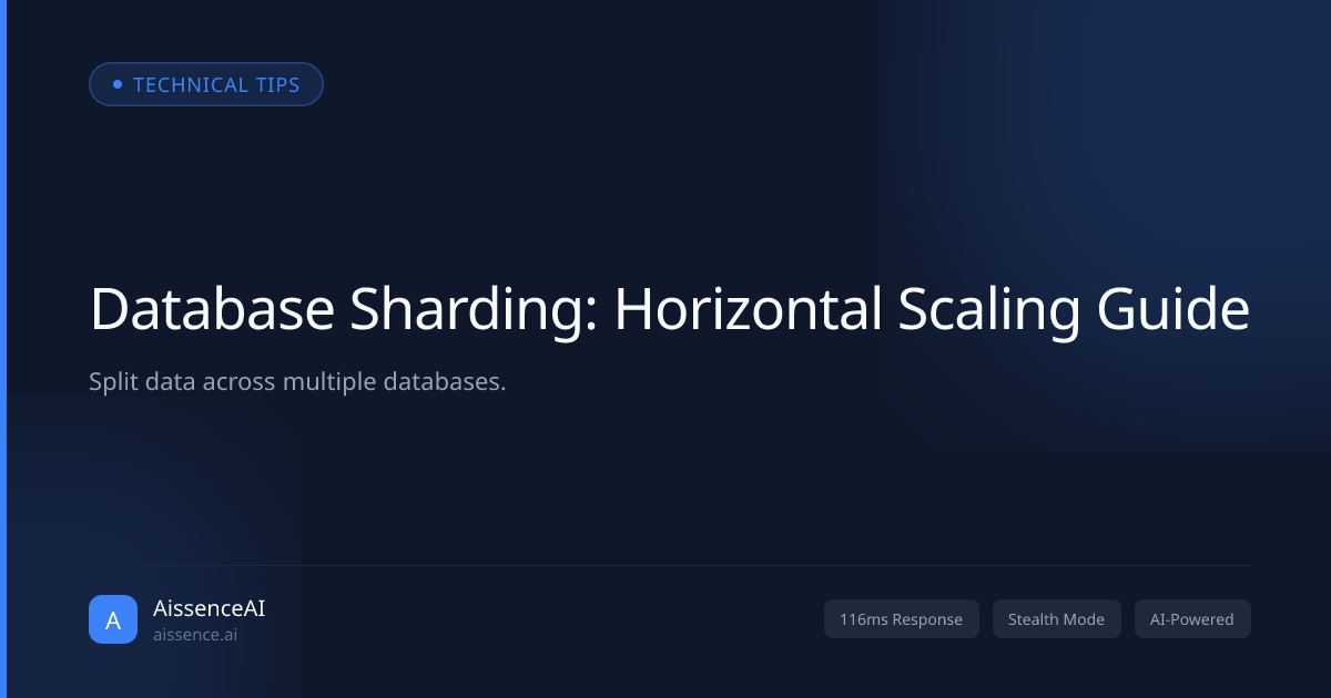 Database Sharding: Horizontal Scaling Guide