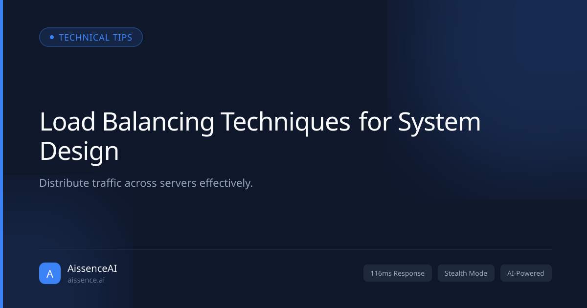 Load Balancing Techniques for System Design