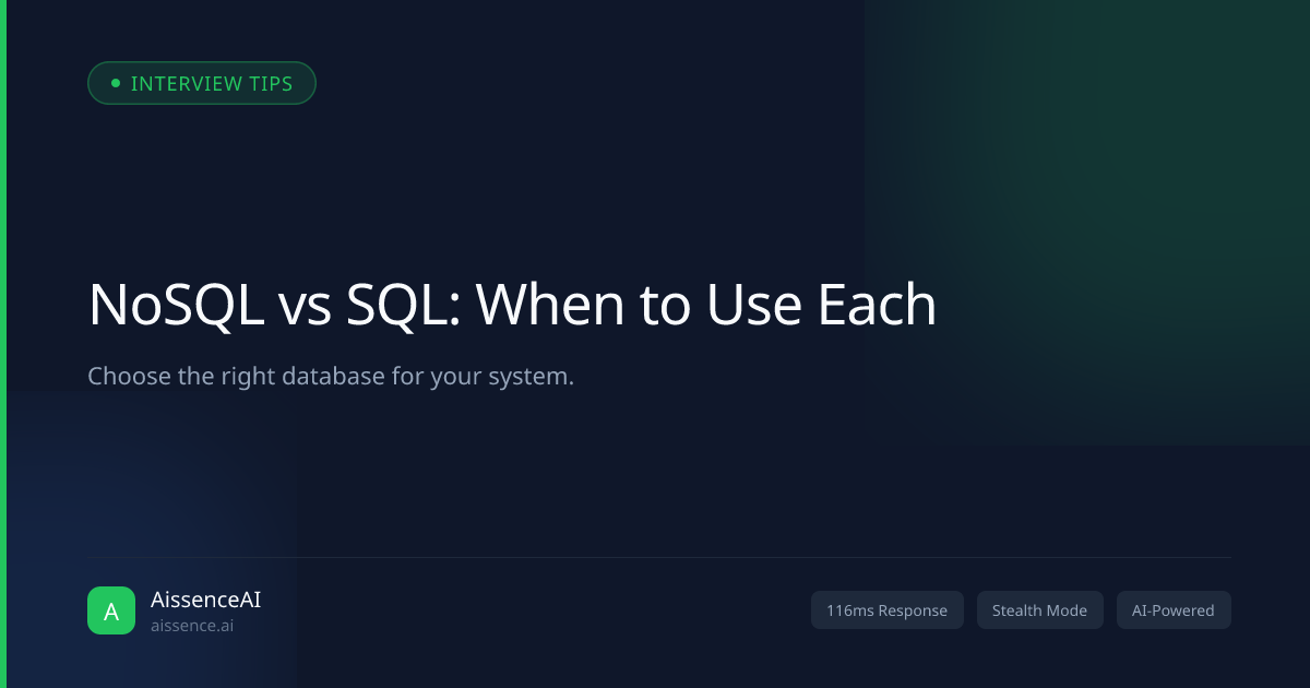 NoSQL vs SQL: When to Use Each